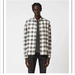 ALLSAINTS Dogwood Shirt in Ecru/Charcoal Size XS